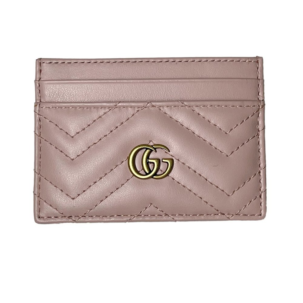 Gucci | GG Marmont Card Case in Dusty Pink Leather